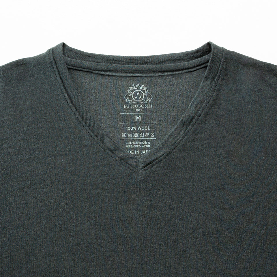 23時間を快適にするメリノTシャツ  （Vネック Super140's）